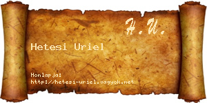 Hetesi Uriel névjegykártya